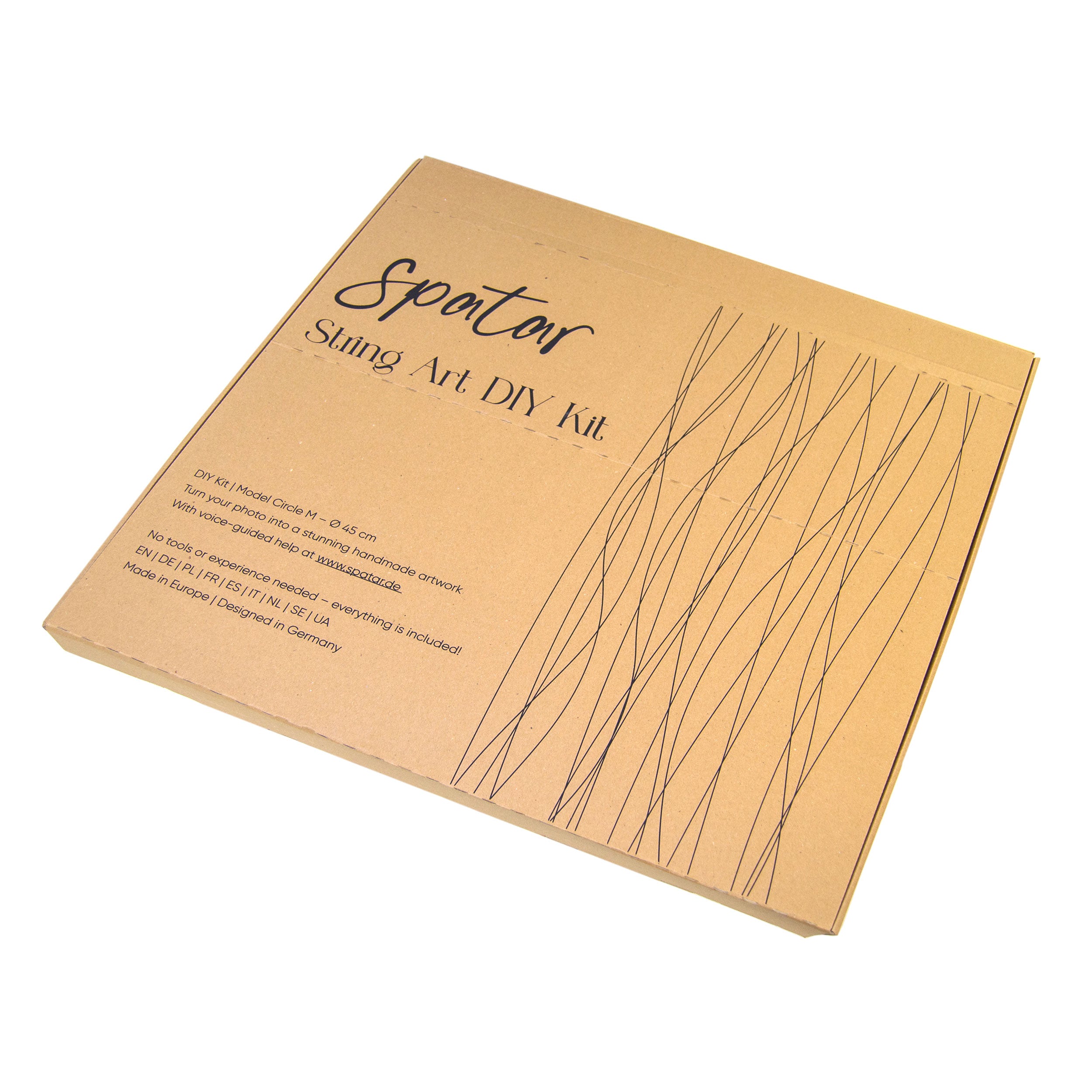 Spatar String Art DIY Kit packaging shown closed on a white background